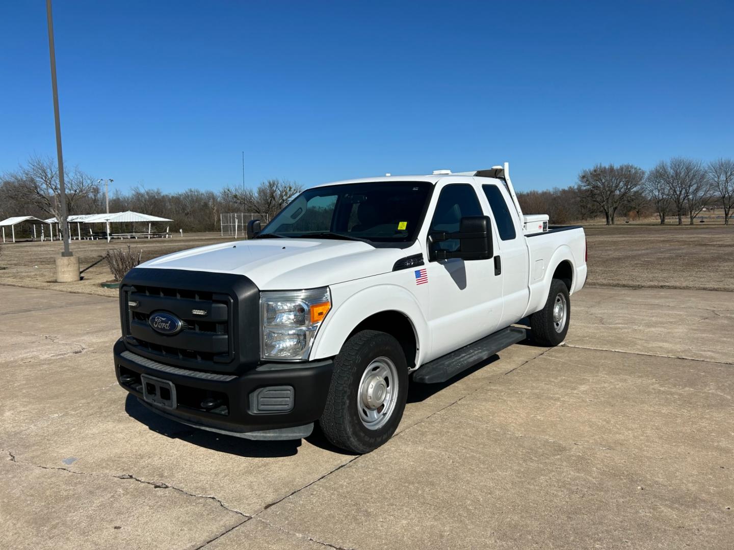 2015 White /Gray Ford F-250 SD (1FT7X2A62FE) with an 6.2L V8 OHV 16V engine, 6-Speed Automatic transmission, located at 17760 Hwy 62, Morris, OK, 74445, (918) 733-4887, 35.609104, -95.877060 - 2015 FORD F250 HAS THE 6.2 V8 ENGINE. THIS TRUCK IS BI-FUEL (RUNS ON BOTH CNG OR GASOLINE) FEATURES MANUAL SEATS, MANUAL LOCKS, MANUAL WINDOWS, MANUAL MIRRORS, AM/FM RADIO, CRUISE CONTROL, TRACTION CONTROL, BACK UP CAMERA. EQUIPPED WITH A WESTPORT BI-FUEL CNG FUEL SYSTEM. IT RUNS ON CNG (COMPRESSED - Photo#0